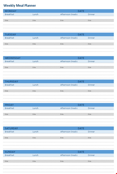 meal plan template template