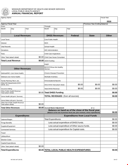 financial annual report template