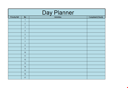 day planner checklist template template