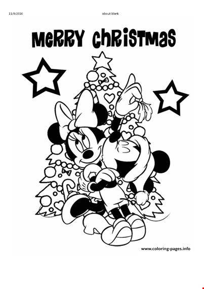 free disney christmas coloring page- add some magic to your holidays template