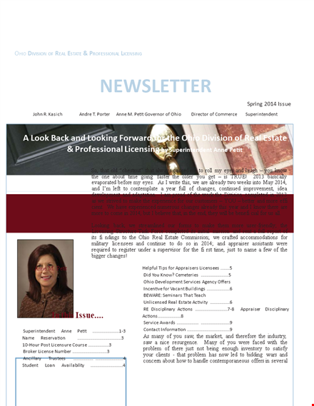 real estate newsletters for agents template
