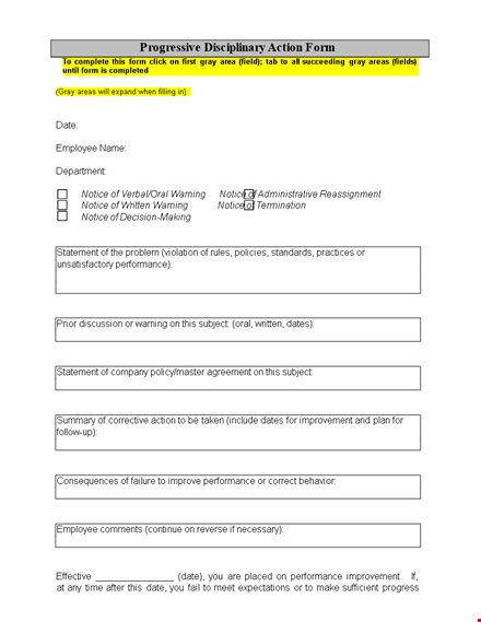 employee write up sample template template
