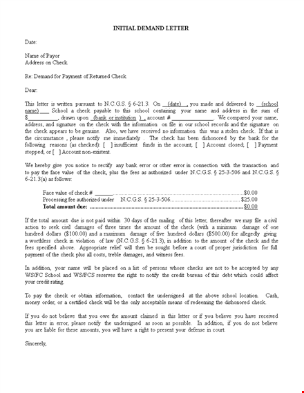demand letter template for school: recover outstanding amount template