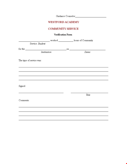 community service letter template - serve your community with our guidance | westford counseling template