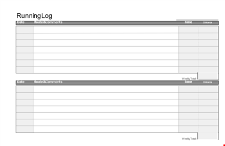 track your runs with our distance and route running log template