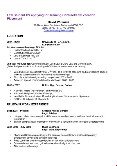 trainee curriculum vitae template