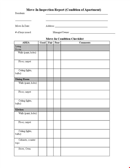 simple apartment inspection template