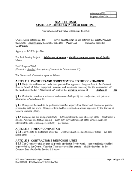 construction project template