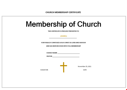 church membership certificate template