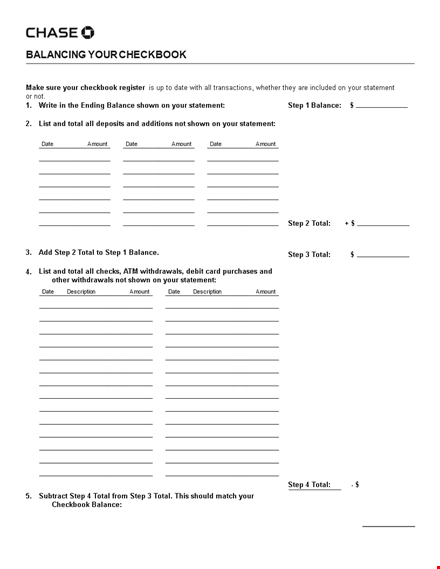 track your finances with our checkbook register - total your balance and checkbook statement template