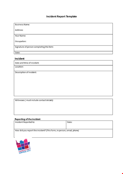 download our incident report template - ensure accurate reporting template