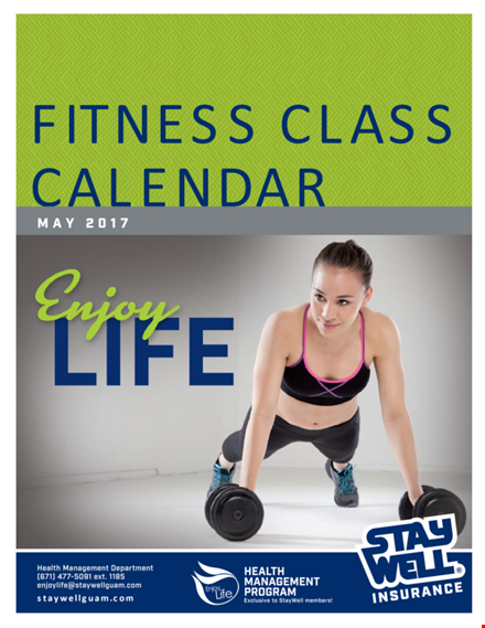 health and fitness calendar template