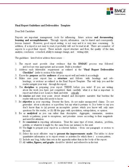 problem statement template: create an effective project report process and deliverables template