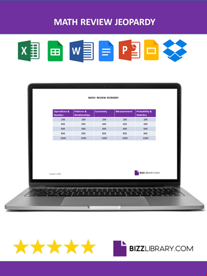 math review jeopardy template template