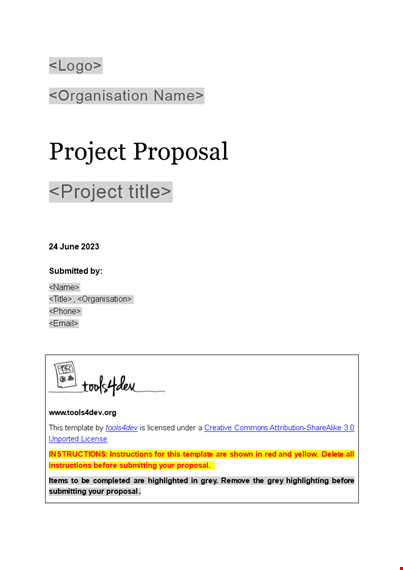 project proposal template - a comprehensive guide with budget, instructions, and framework tools template