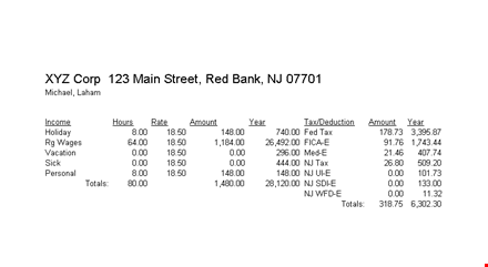 customize your paycheck with our check stub template - calculate your total amount and totals template