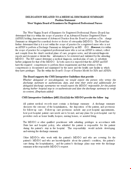 nursing home discharge summary template