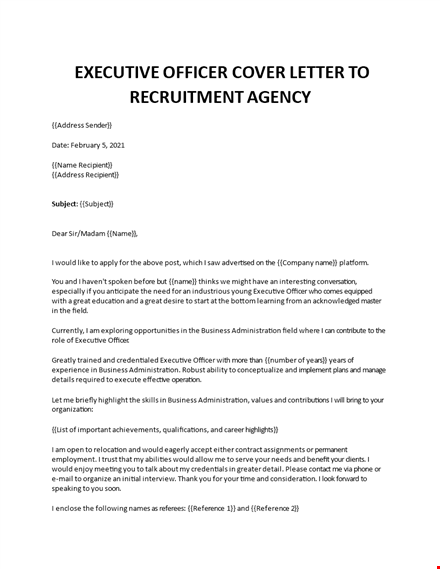 sample cover letter for management position template