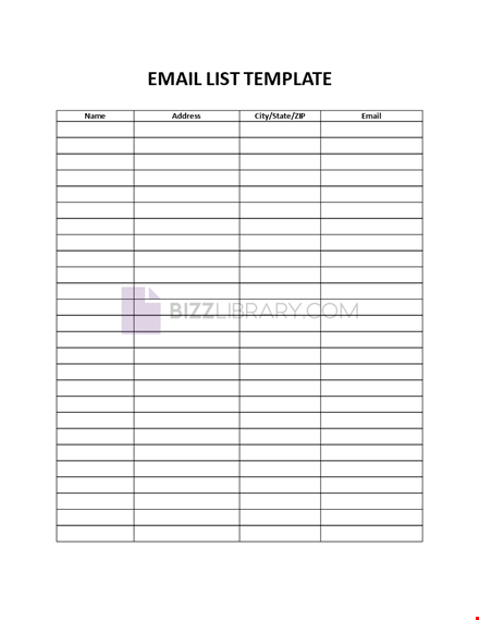 email list template template