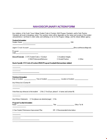 effective employee write up form for incident reporting | student program template