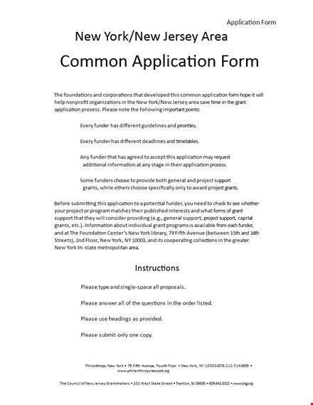 nycapp form - common application form template
