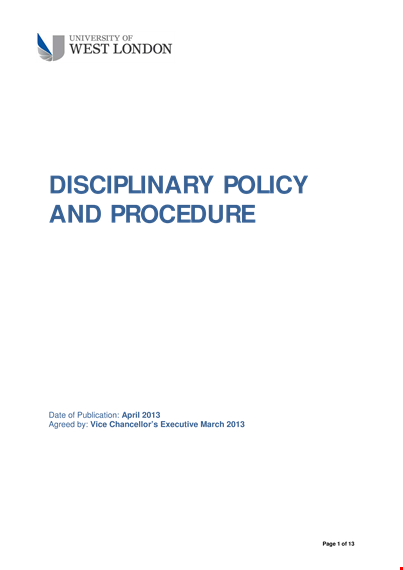 disciplinary procedure template