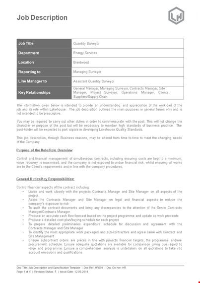 effective job descriptions | company manager client template