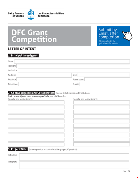 project letter of intent | clearly state your budget template