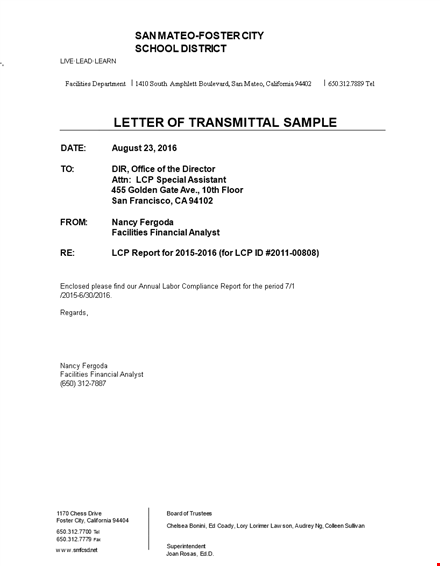 easy-to-use letter of transmittal template for effective labor payment - get yours now! template
