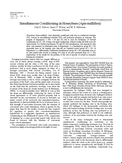 simultaneous conditioning example template