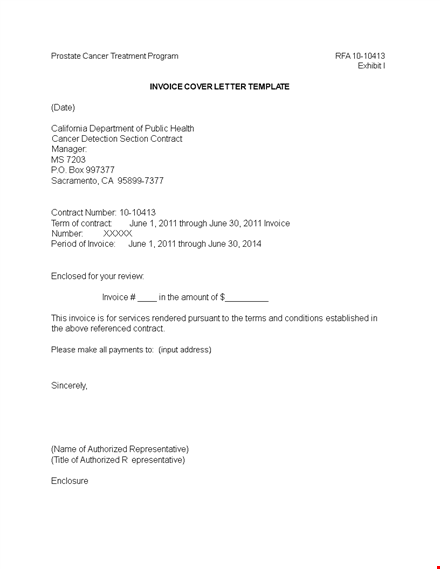 sample invoice cover letter template template