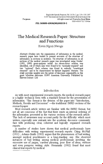 medical research paper template template