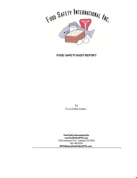 food safety audit report template | improve safety and compliance in your facility template
