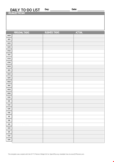 daily business & personal tasks: to-do list template template