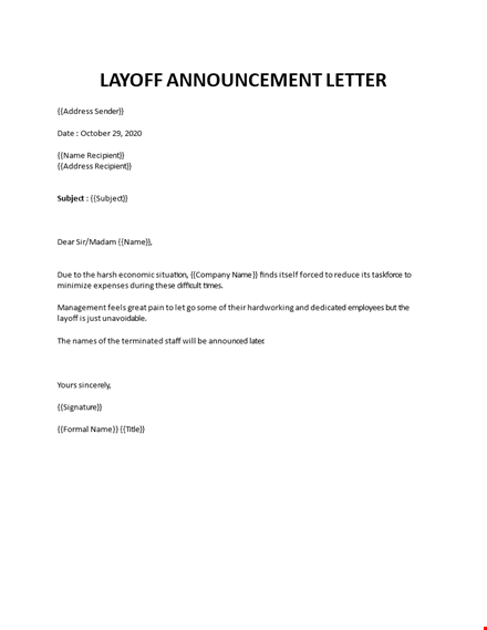 layoff email template