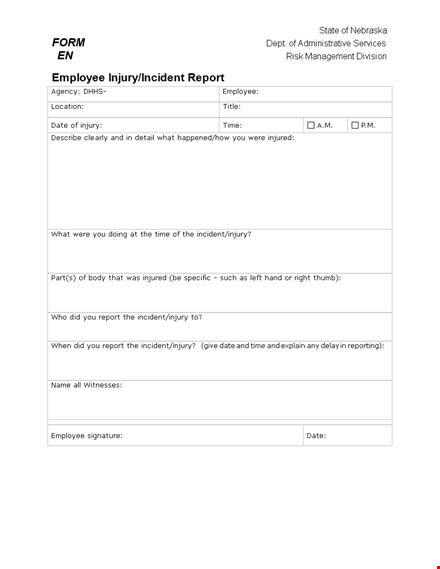 customer injury incident report template