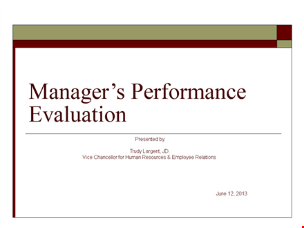 manager self evaluation sample template