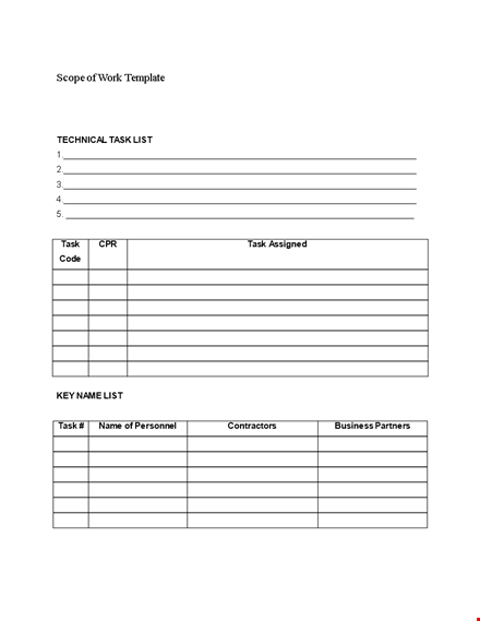 free scope of work template - define deliverables & ensure accountability template