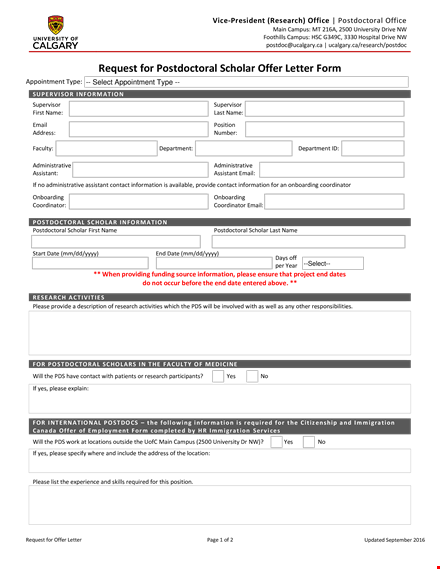 offer letter & funding information for research | get your offer today template