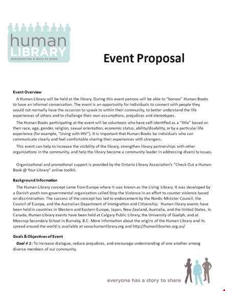 event sponsorship proposal template for community library event: support human connection and books template