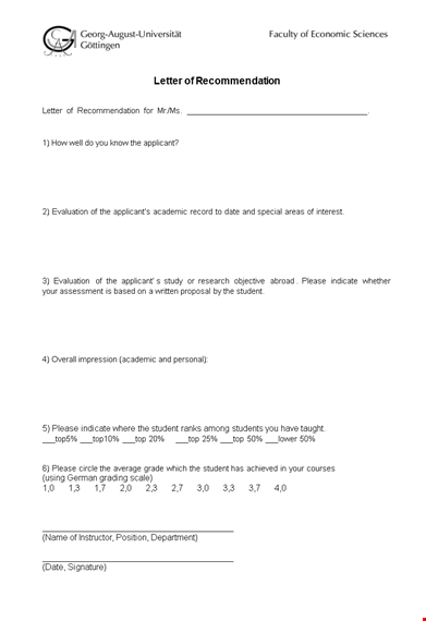 template for recommendation letter from teacher - student applicant template