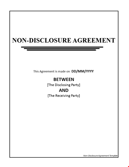 create a non-disclosure agreement template to protect your business template