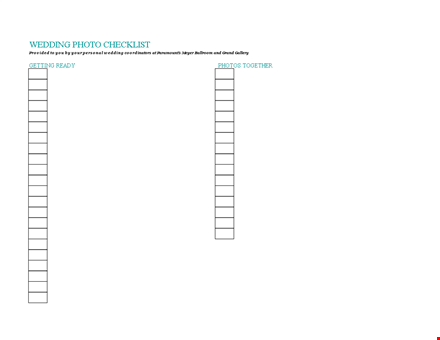 printable wedding photo checklist template