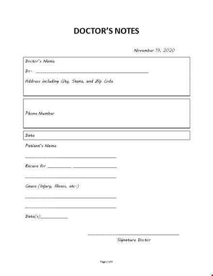 doctors note template