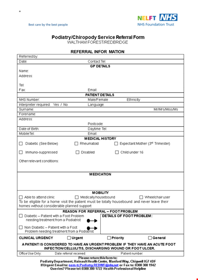 referral form template for health - simplify patient referrals & manage problems - podiatry template