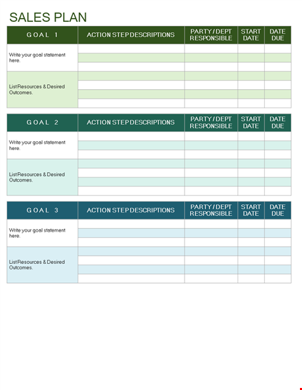 sales plan template template