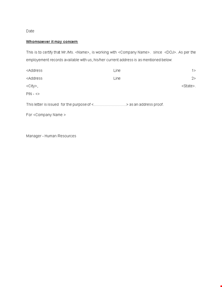proof of residency letter | address verification for template