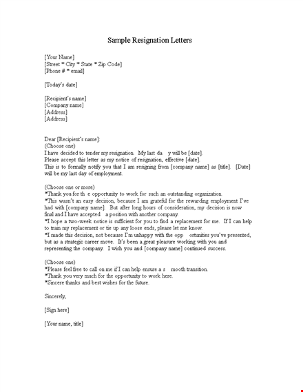 simple new job resignation template template