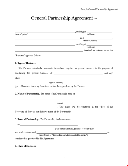 contract partnership agreement template template