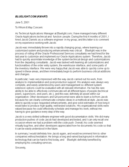 manager recommendation letter template - technical applications system | jacob | bluelight template